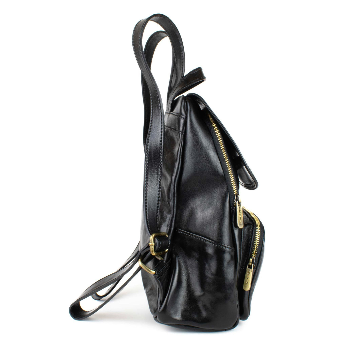 Černý kožený batoh - Galija