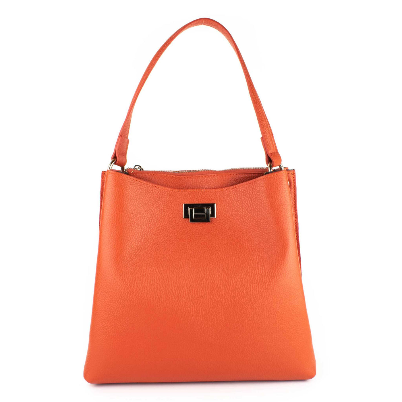 Oranžová kožená dámská kabelka - Galija